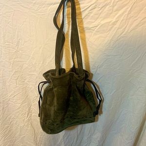Anne Klein Suede Drawstring Bag